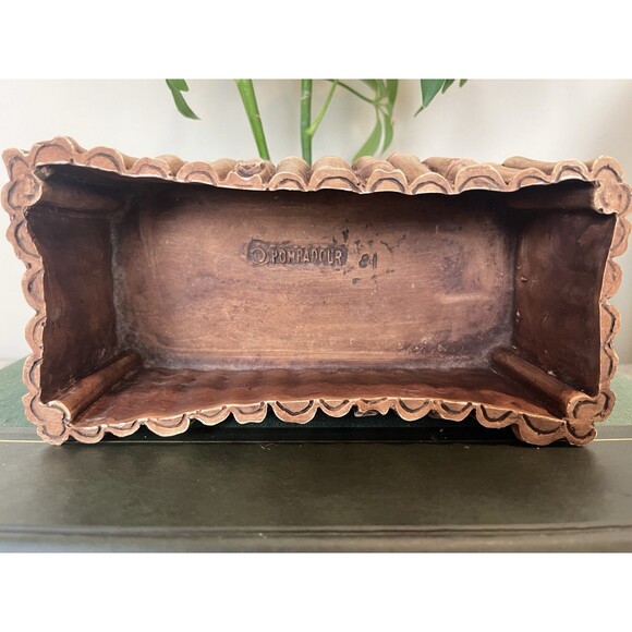 Vintage 1980’s Pompadour Composite Bamboo Style Planter 7.5” x 4” - Picture 4 of 7